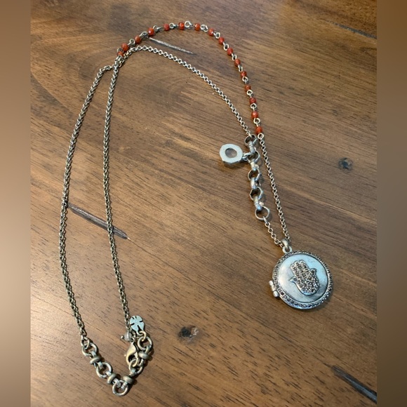 Lucky Brand silver-toned locket hamsa hand Necklace - Picture 2 of 4